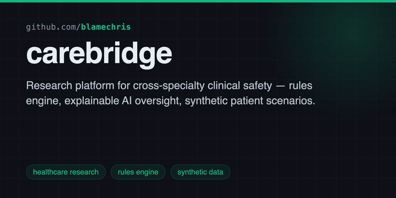 CareBridge — research platform for cross-specialty clinical safety